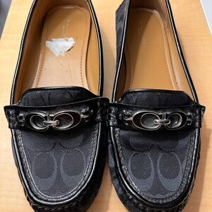 Coach New York Black Women's Signature C Pattern Loafer Flats 9.5B